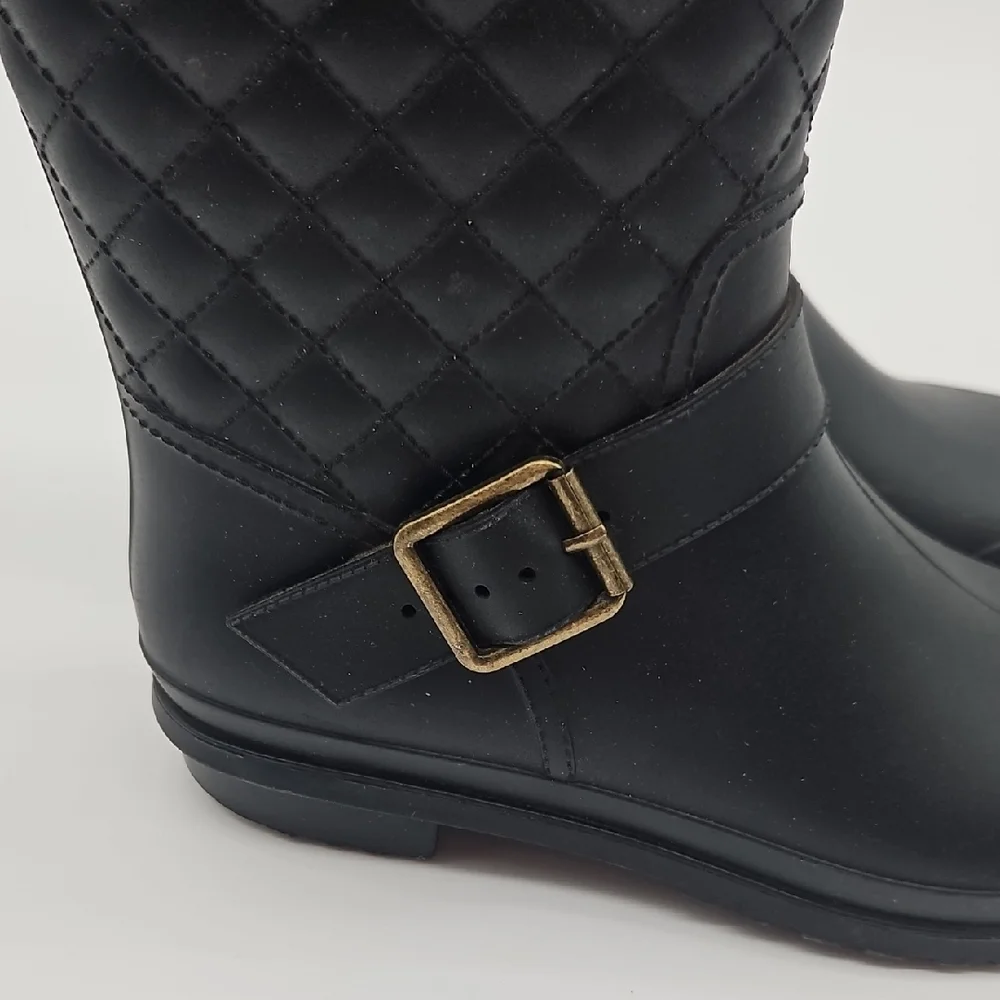 Capelli of New York Black Quilted Rain Boots